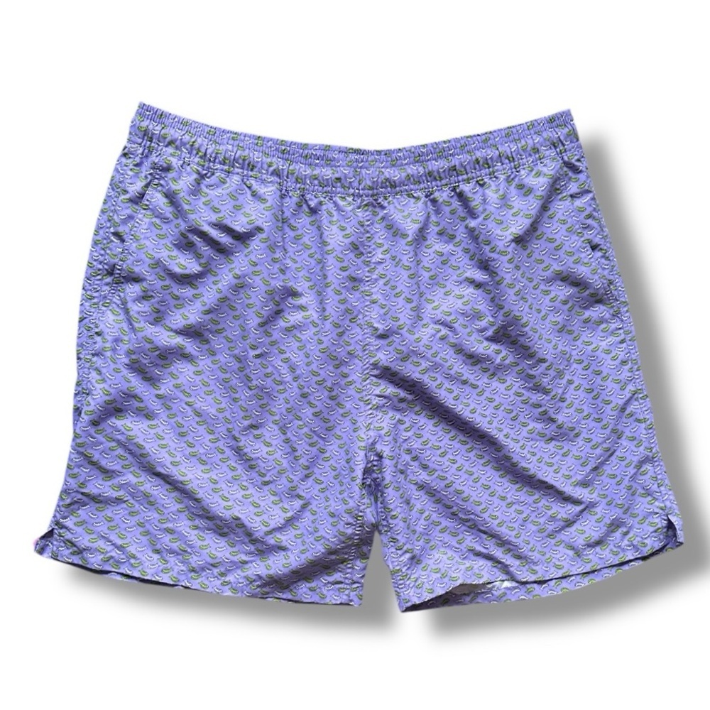 Southern Pines Purple Dead Fish Patterned Swim Shorts Men’s Size XL Summer Beach